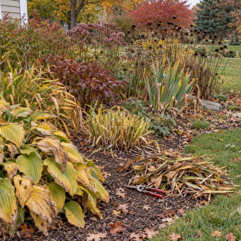 cut back perennials in October